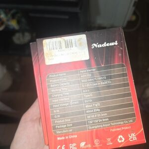 Nadewi Red Hand Warmer 2 Pack 4 Pieces